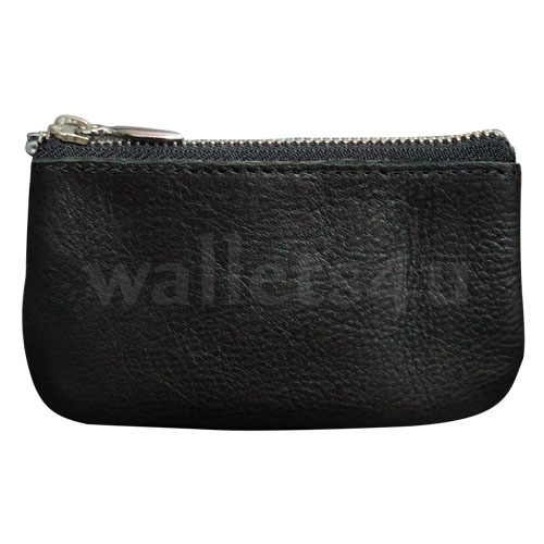 Leather Wallets, Zip Coin Pouch, Black - LCP 0010